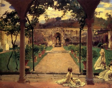 John Singer Sargent Painting - En Torre Galli Damas en un jardín John Singer Sargent
